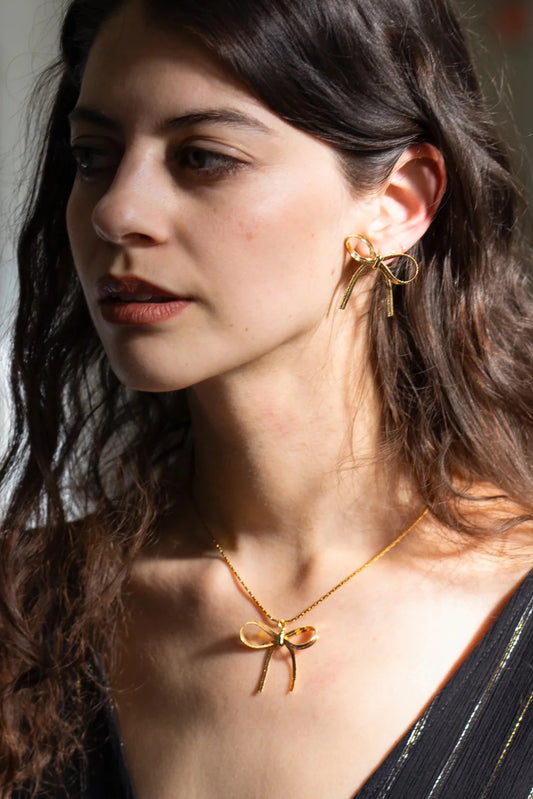 The Bow is Mine Necklace in Gold