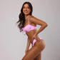 Strawberry Milkshake Ruched Underwire Bra Bikini Top