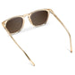 Nick Square Polarized Sunglasses in Sand Brown