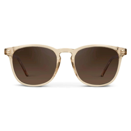 Nick Square Polarized Sunglasses in Sand Brown