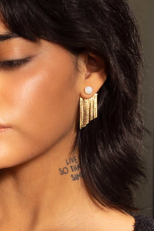 Rubell Layering Earrings in Rose Quartz