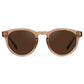 Tate Classic Round Retro Acetate Polarized Sunglasses in Light Brown
