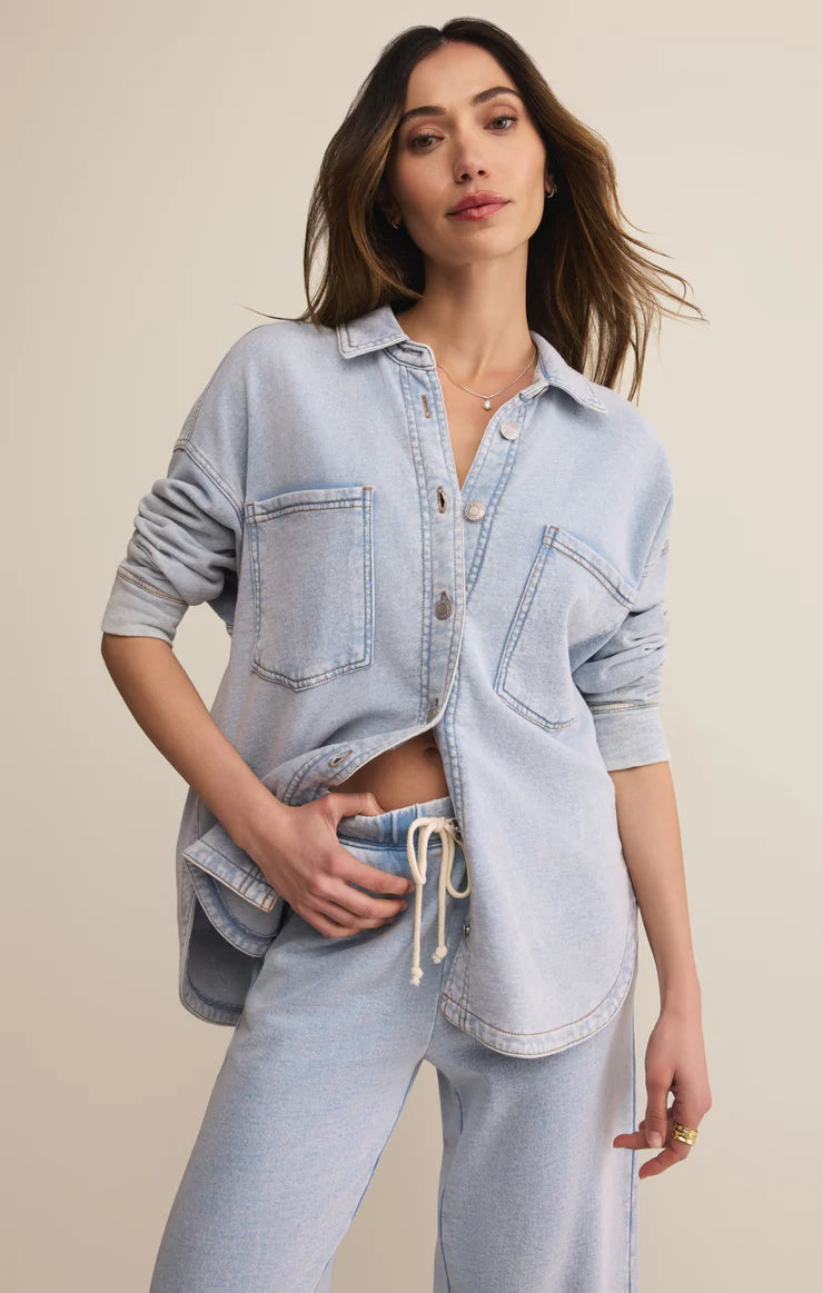 All Day Knit Denim Jacket in Washed Indigo