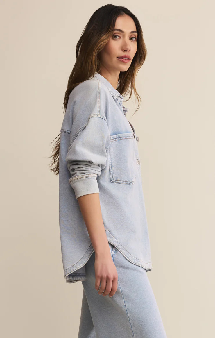All Day Knit Denim Jacket in Washed Indigo