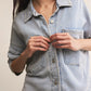 All Day Knit Denim Cropped Jacket in Washed Indigo