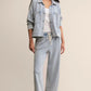 All Day Knit Denim Cropped Jacket in Washed Indigo