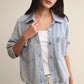 All Day Knit Denim Cropped Jacket in Washed Indigo