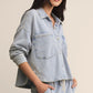 All Day Knit Denim Cropped Jacket in Washed Indigo