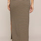 Ainslie Striped Midi Skirt in Putty