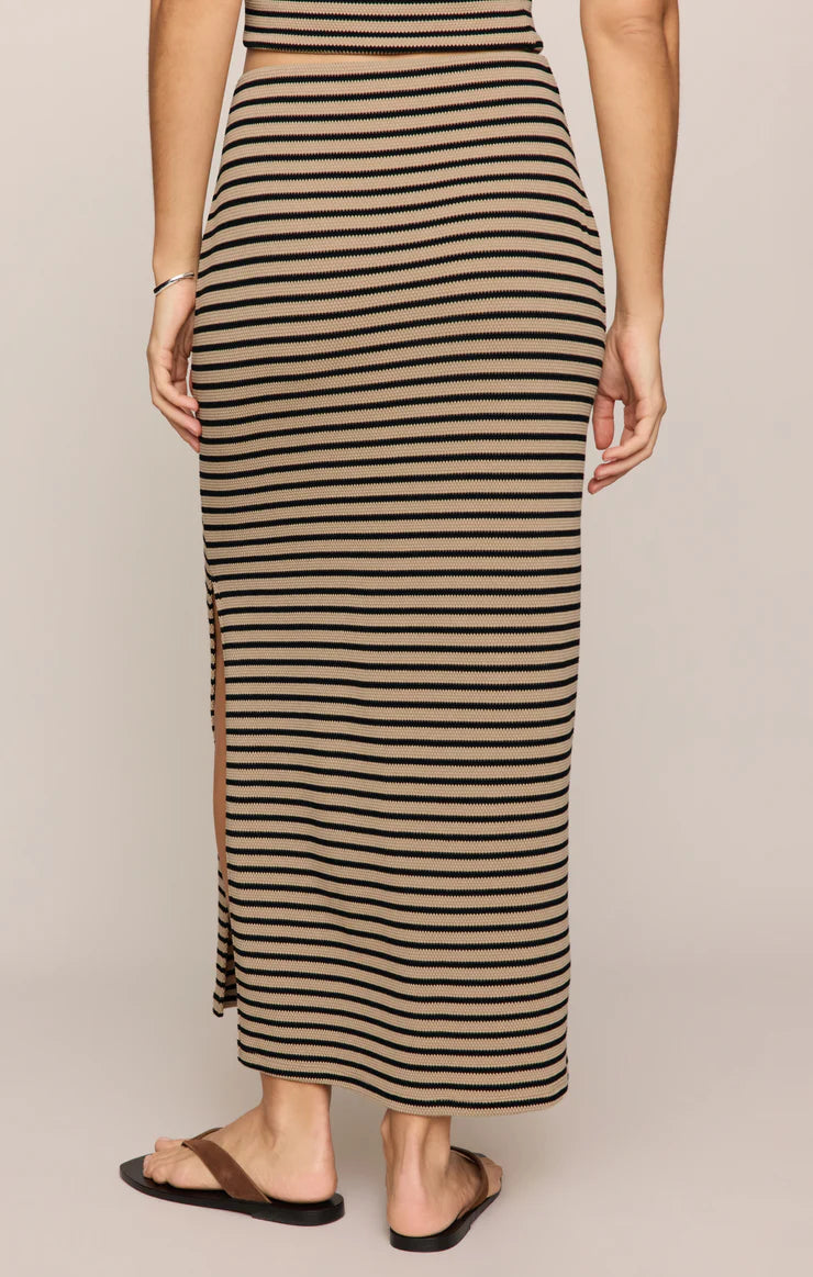 Ainslie Striped Midi Skirt in Putty
