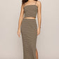 Ainslie Striped Midi Skirt in Putty