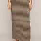 Ainslie Striped Midi Skirt in Putty