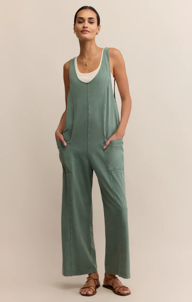 Everyday Jersey Jumpsuit in Hunter Green