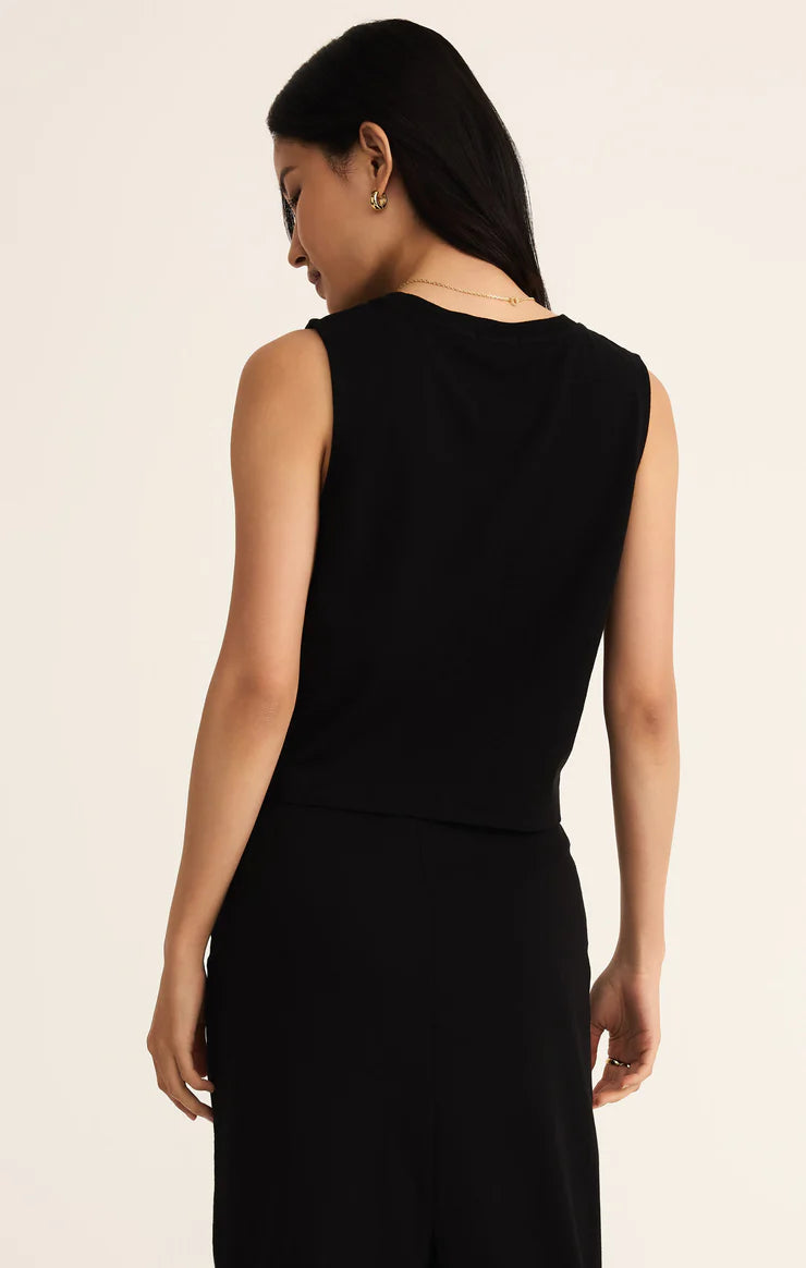Sloane Jersey Muscle Tank in Black