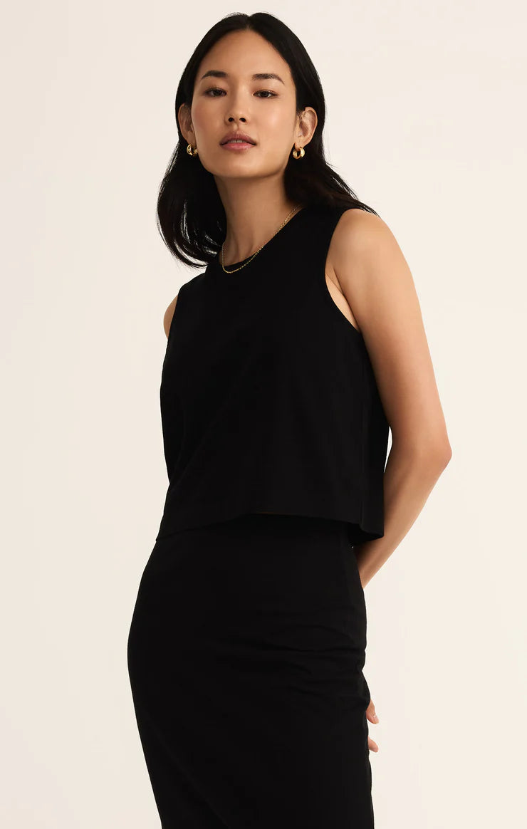 Sloane Jersey Muscle Tank in Black