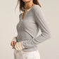 Scarlett Stripe Rib Henley