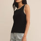Social Whipstitch Tank in Black