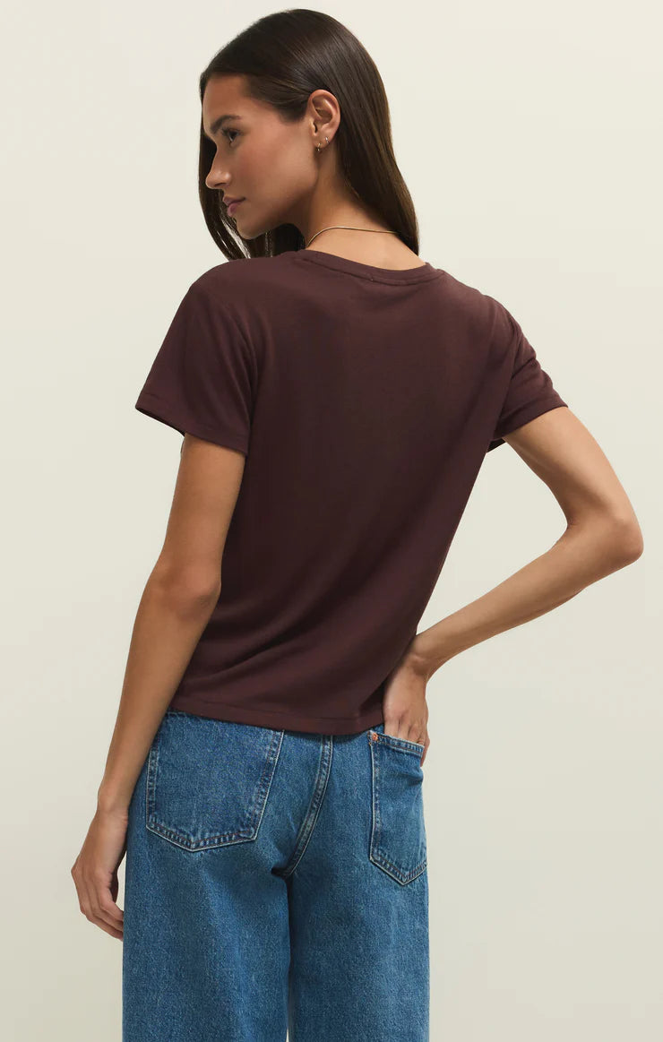 Tourist Knit Jersey Tee in Chocolate Cherry