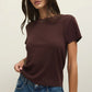 Tourist Knit Jersey Tee in Chocolate Cherry