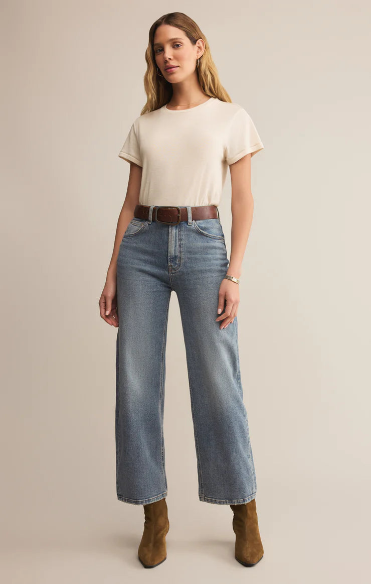 Tourist Knit Jersey Tee in Crystal