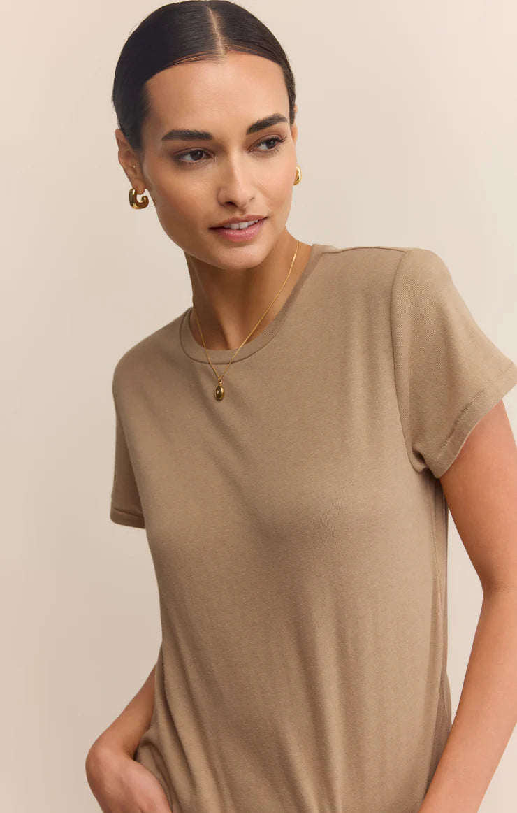 Tourist Knit Jersey Tee in Desert Tan