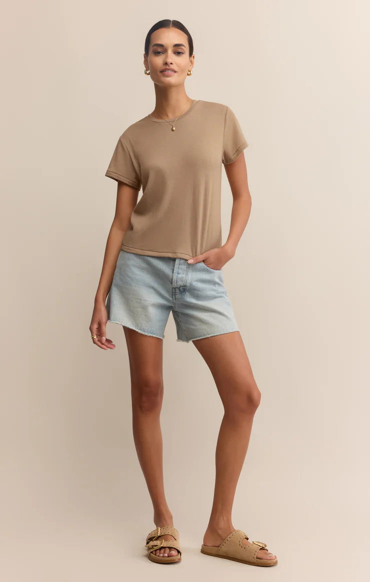Tourist Knit Jersey Tee in Desert Tan