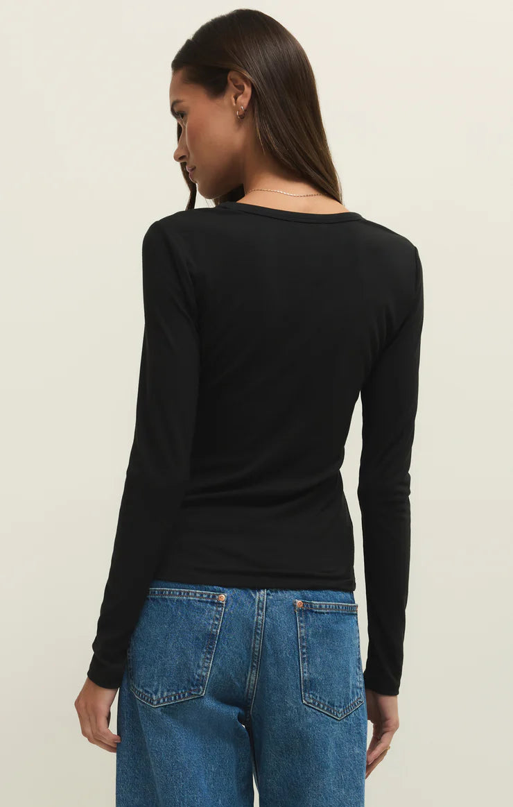 Black Second Skin Crew Long Sleeve