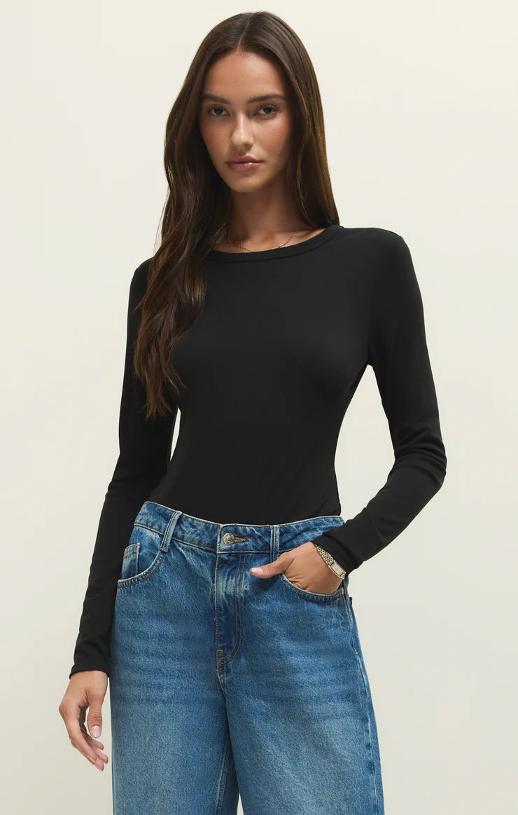 Black Second Skin Crew Long Sleeve