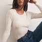 White Second Skin Crew Long Sleeve