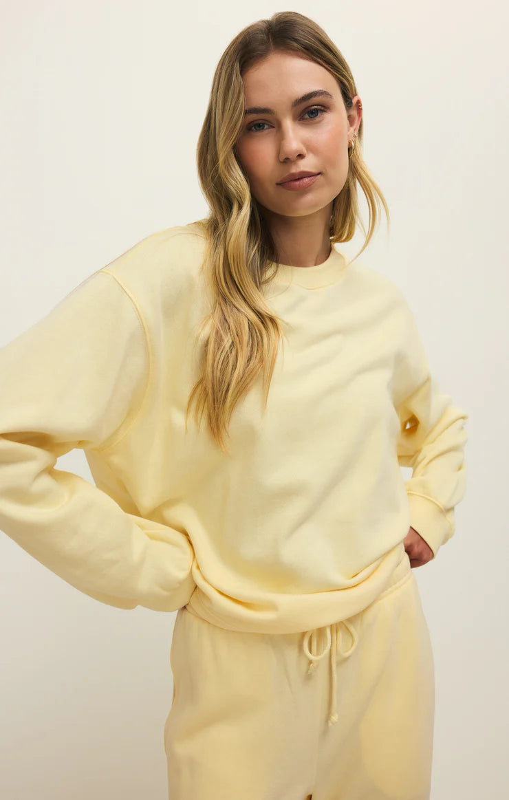 Classic Boyfriend Sweatshirt in Butter Yellow