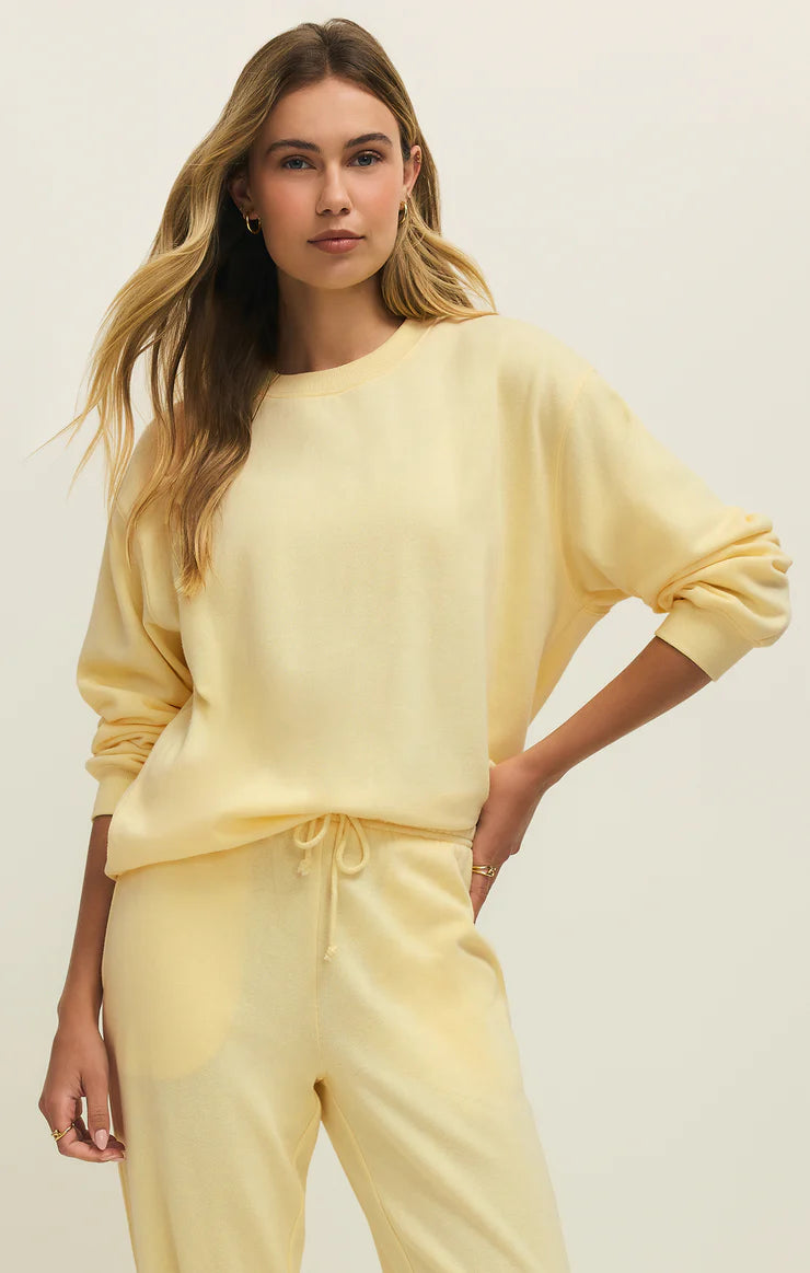 Classic Boyfriend Sweatshirt in Butter Yellow