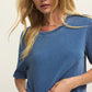 Curran Knit Denim Sweatshirt Calypso Blue Indigo