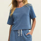 Curran Knit Denim Sweatshirt Calypso Blue Indigo