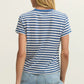 Tourist Airy Striped Tee in Calypso Blue Indigo