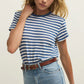 Tourist Airy Striped Tee in Calypso Blue Indigo