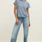 Tourist Airy Striped Tee in Calypso Blue Indigo