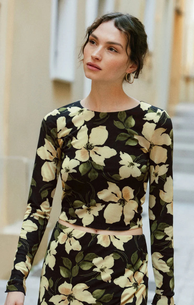 Taysha Ren Floral Mesh Top Sunnyside