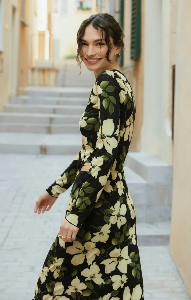 Taysha Ren Floral Mesh Top Sunnyside