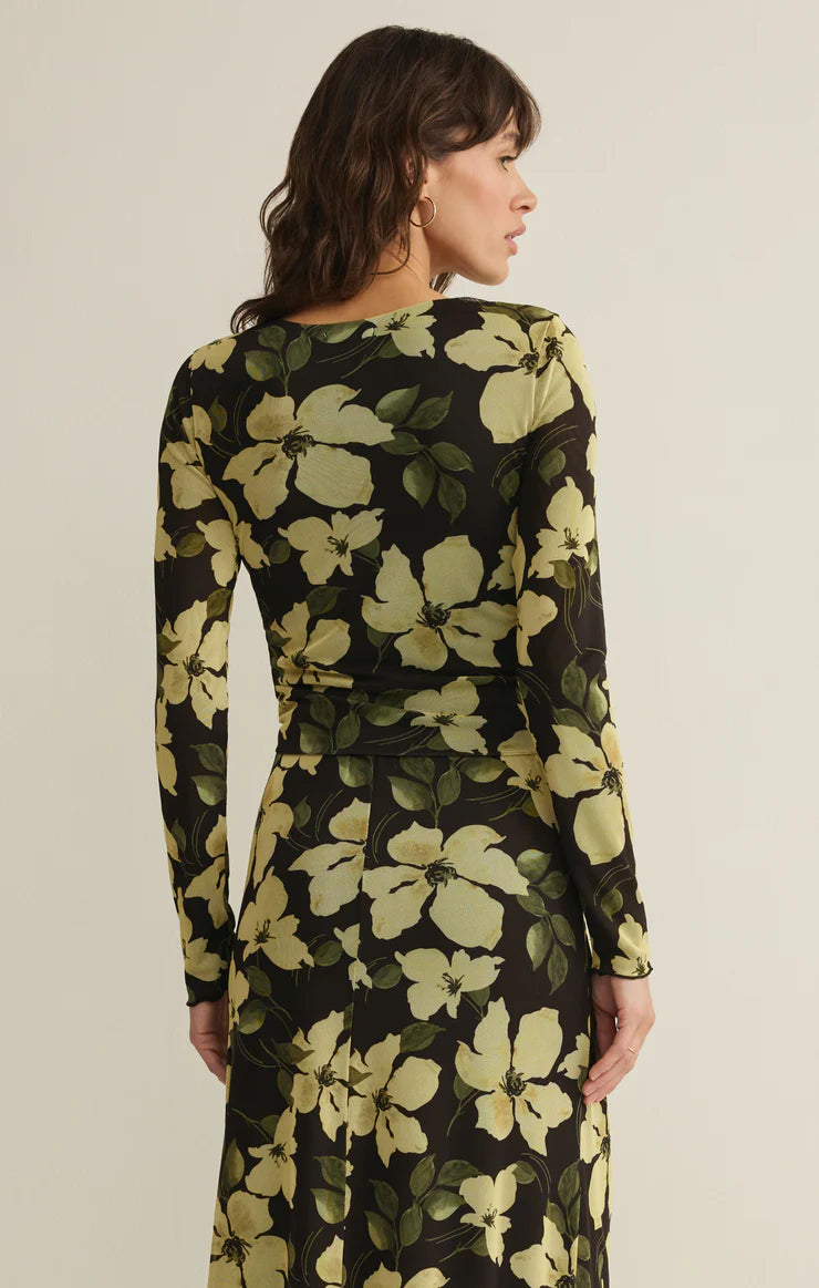 Taysha Ren Floral Mesh Top Sunnyside