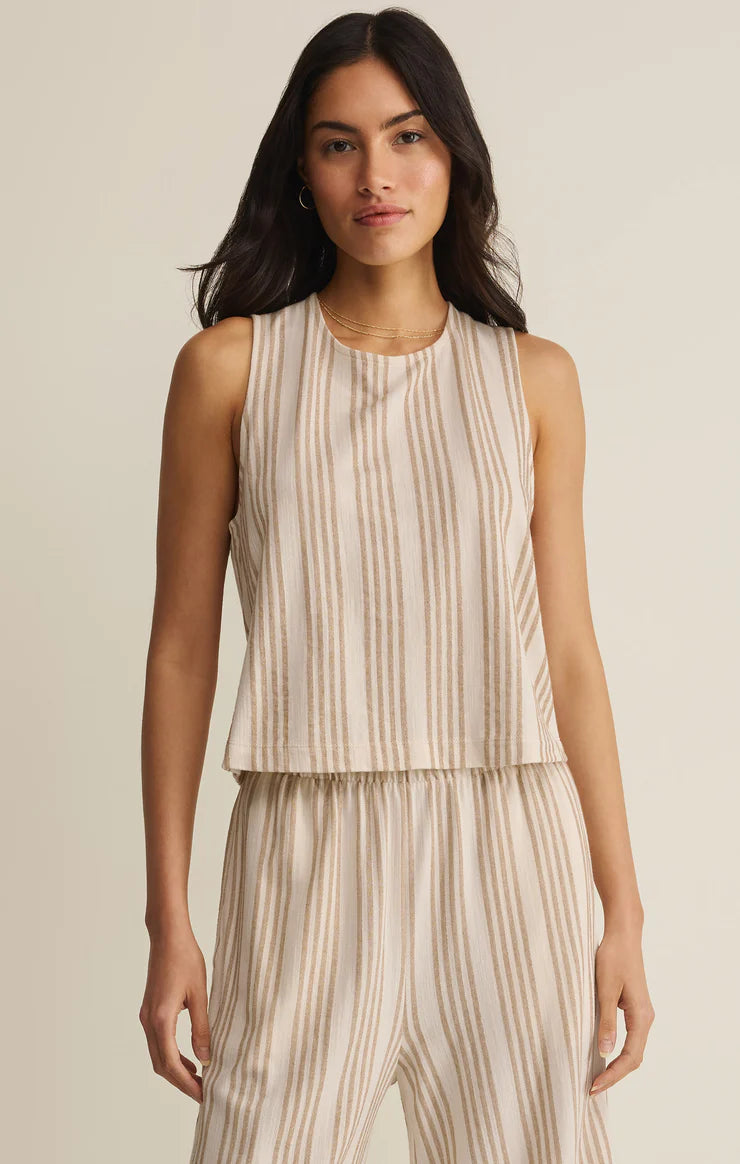 Sloane Knit Striped Top in Cloud
