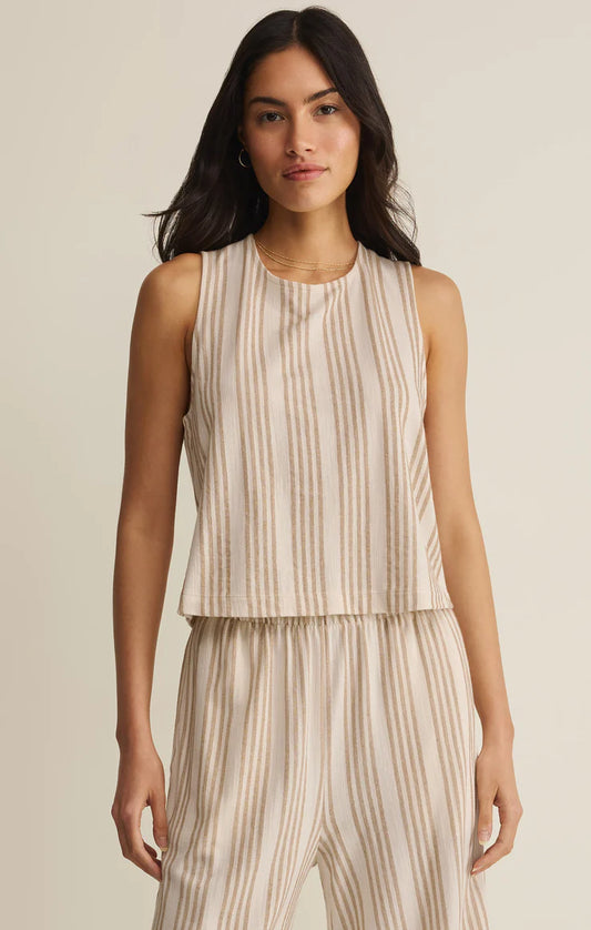Sloane Knit Striped Top in Cloud