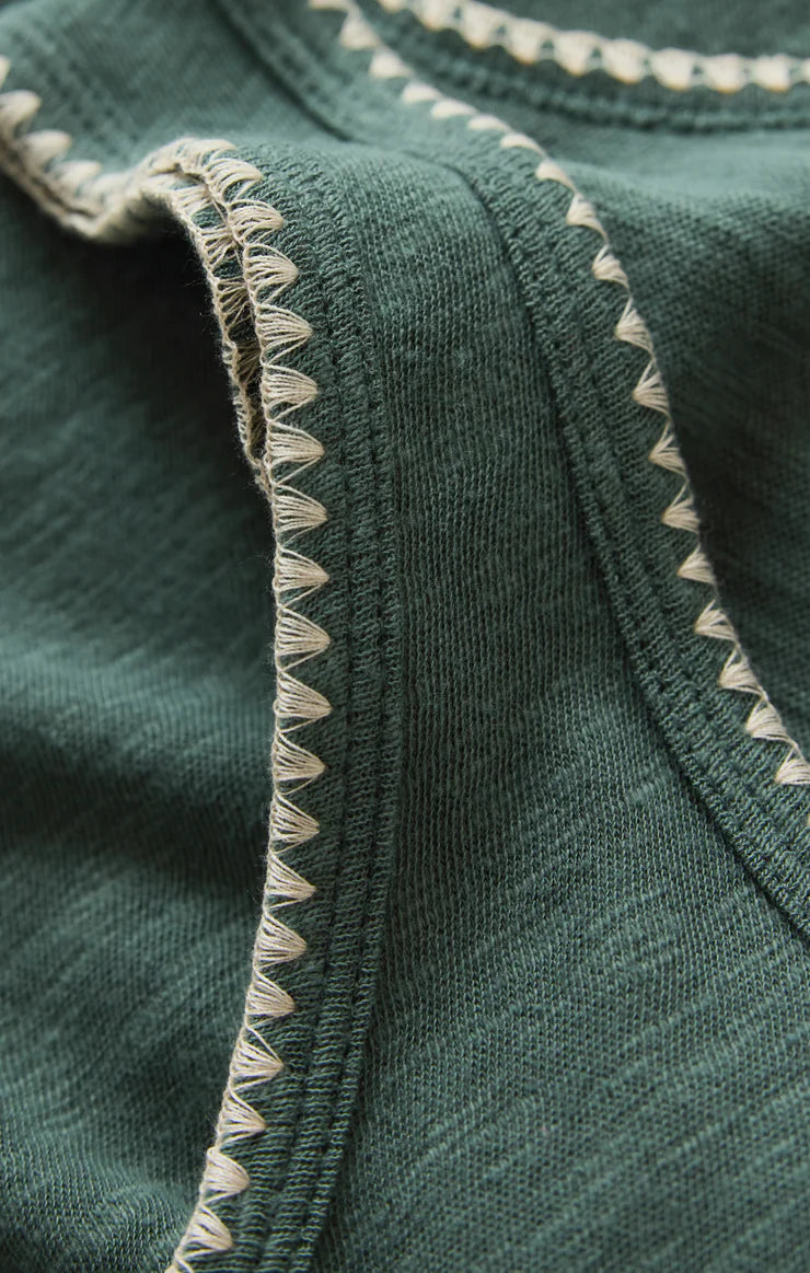 Julian Crochet Tank in Everglade