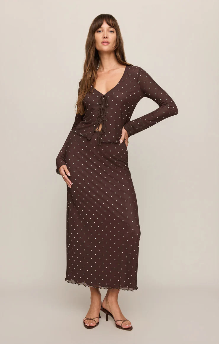 Amara Polka Dot Mesh Top