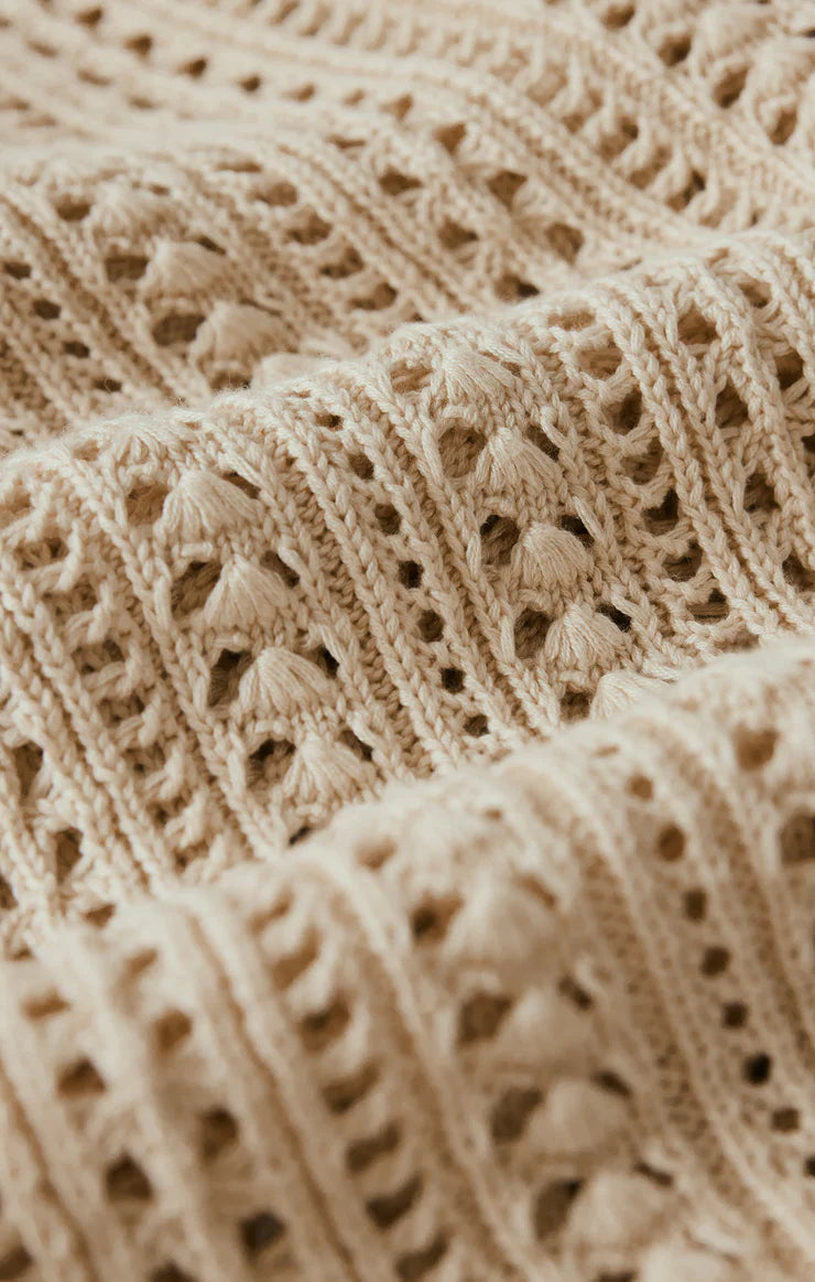 Upland Crochet Sweater in Island Coconut