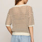 Kylo Striped Crochet Sweater in Taro