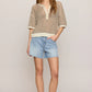 Kylo Striped Crochet Sweater in Taro