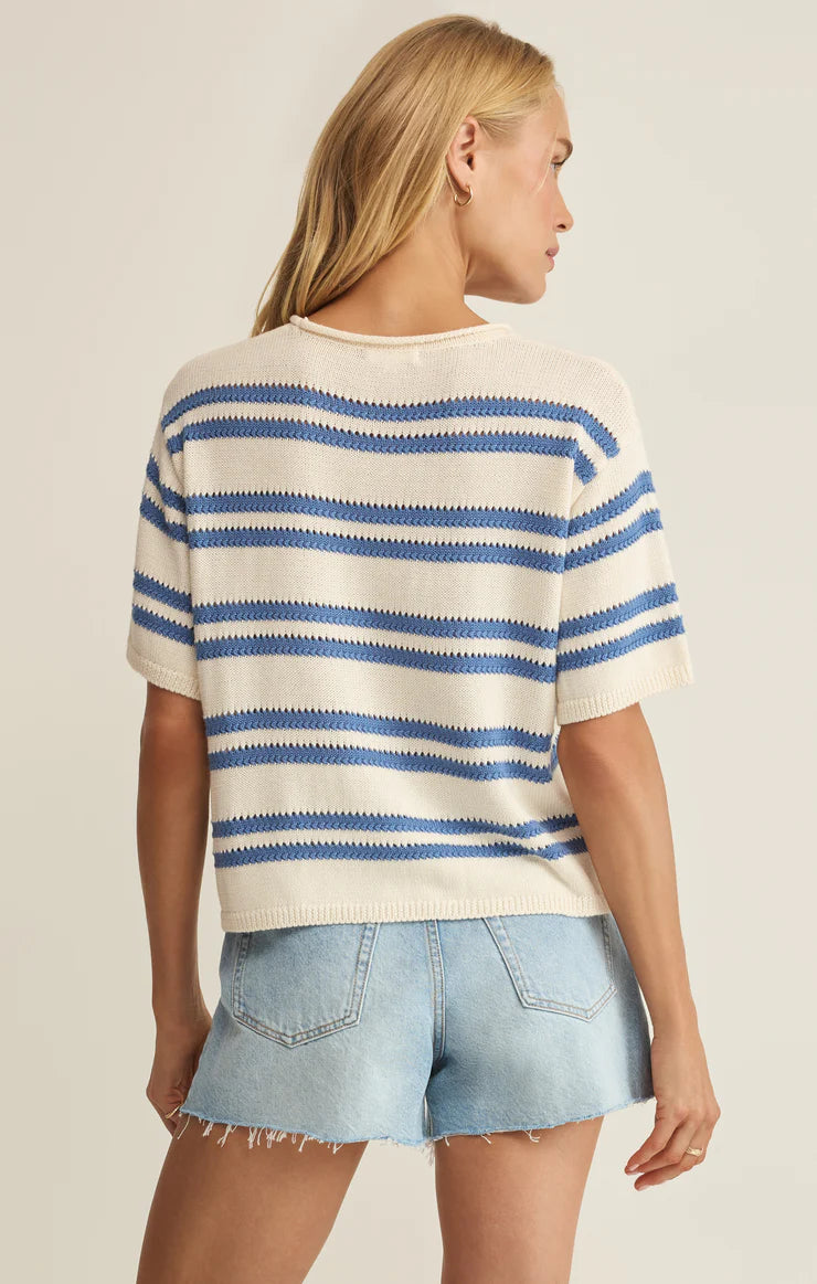 Prado Striped Sweater in Lake Blue