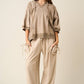 Julia Washed French Terry Drop Pocket Pant in Sandshell
