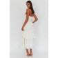 Molly Jacquard Tiered Maxi Dress in Cream