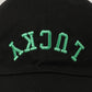 LUCKY Upside Down Embroidery Baseball Cap in Black